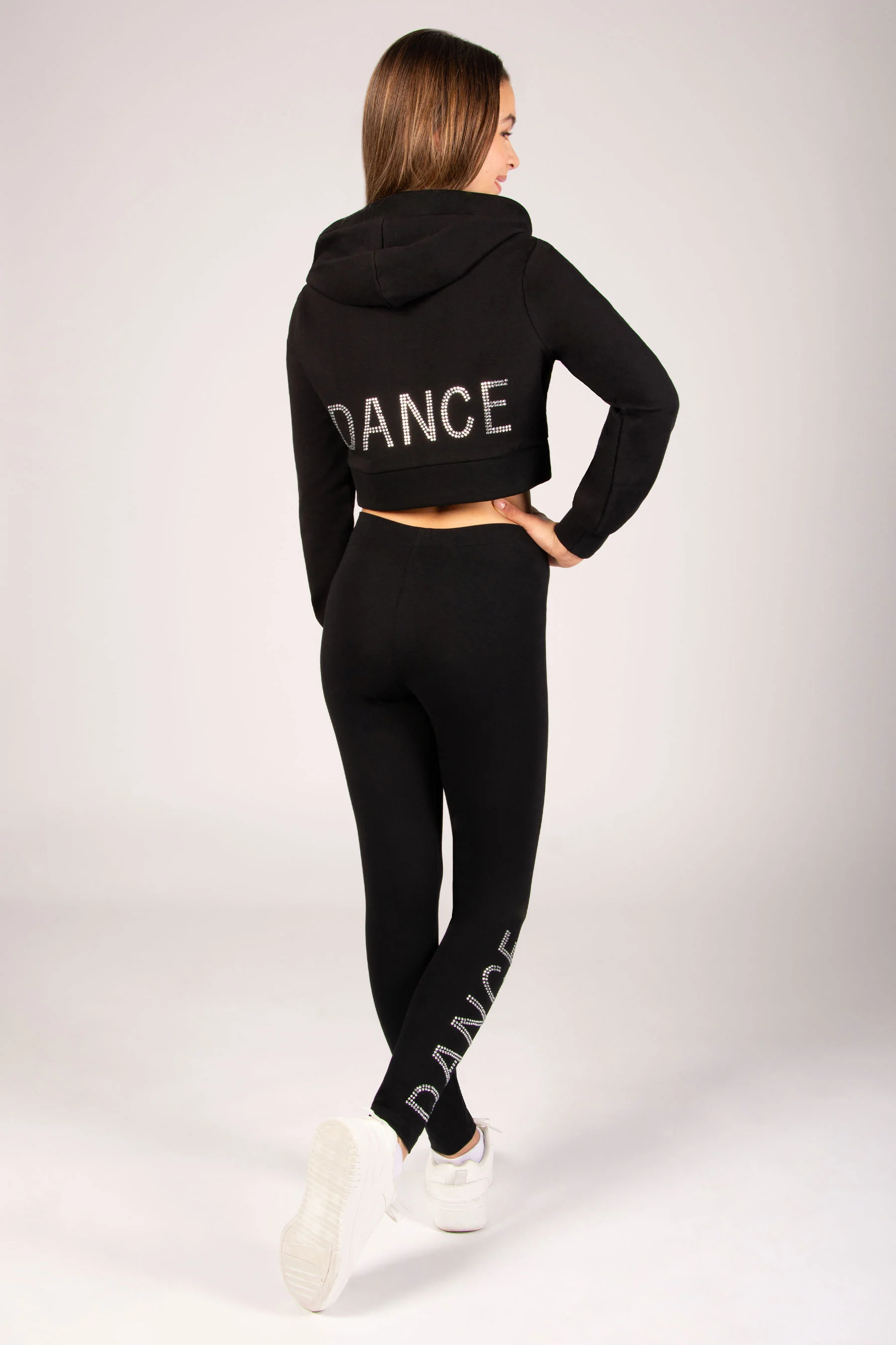 Diamante Crop Zip Hoodie - Image 5