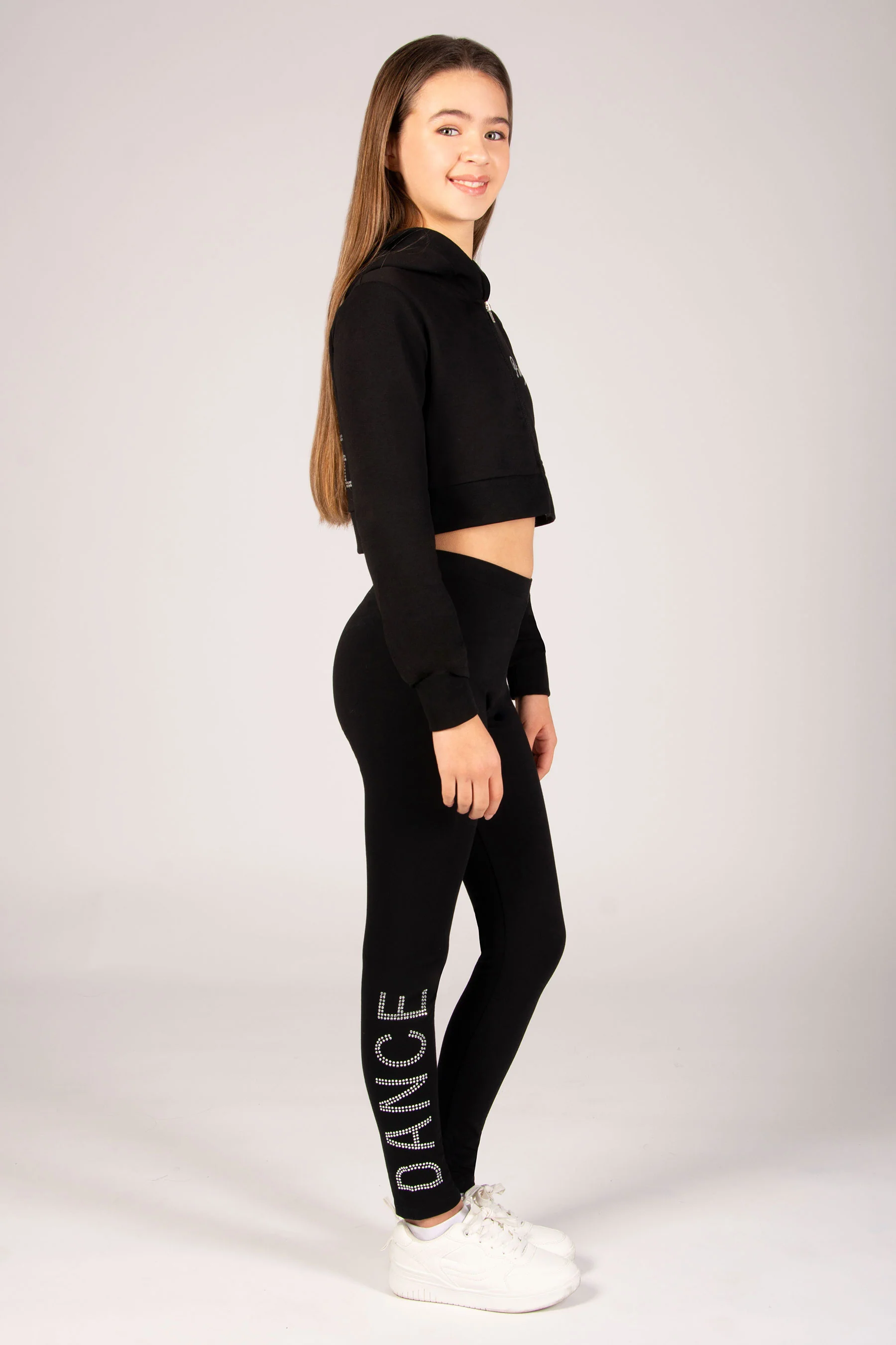 Diamante Crop Zip Hoodie - Image 4